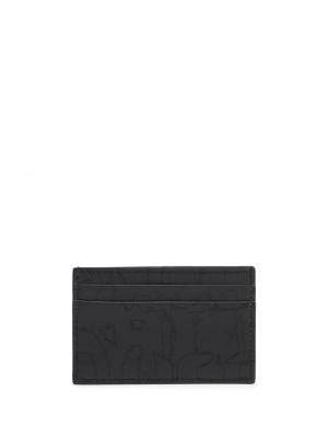 Kožená peněženka s potiskem Alexander Mcqueen černá