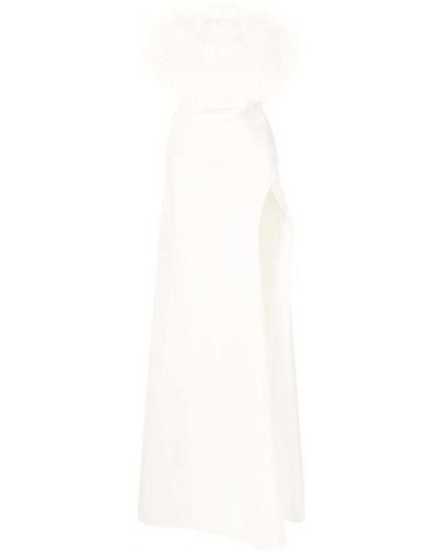 Вечерна рокля с пера Rachel Gilbert бяло