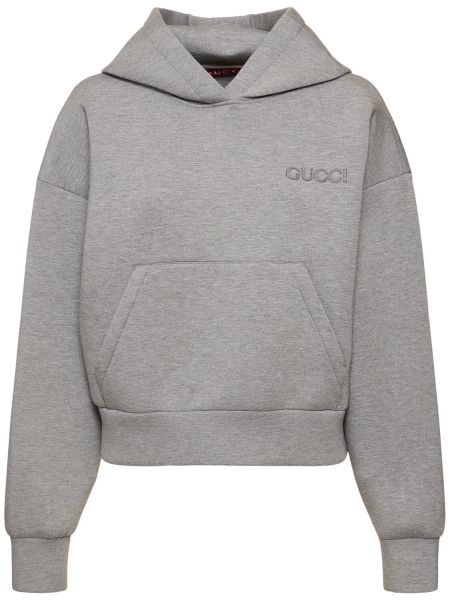 Hoodie i viskos Gucci grå