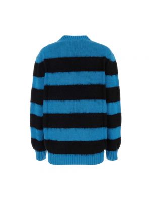 Jersey con bordado de algodón de tela jersey Alexander Mcqueen azul