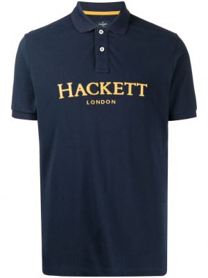 Poloskjorte med print Hackett blå