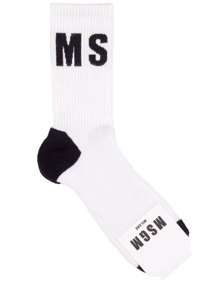 Памучни чорапи Msgm бяло