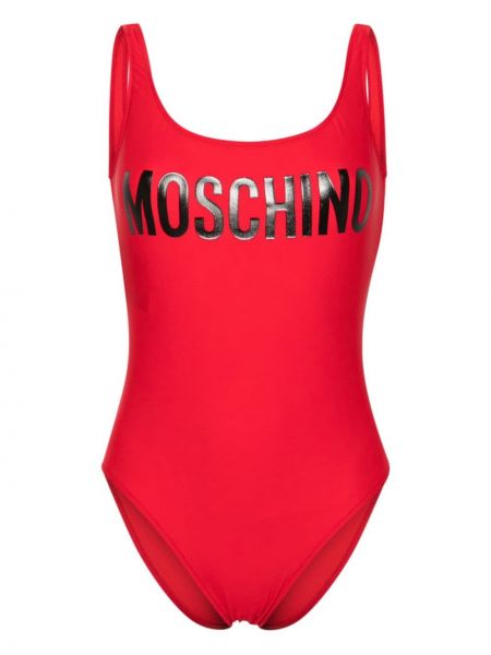 Costum de baie cu imagine Moschino roșu