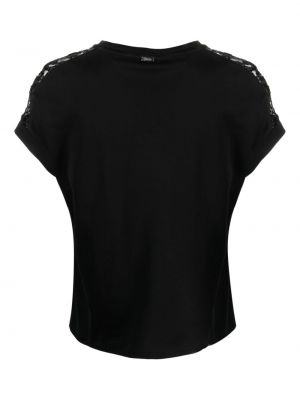 Spitzen t-shirt aus baumwoll Herno schwarz
