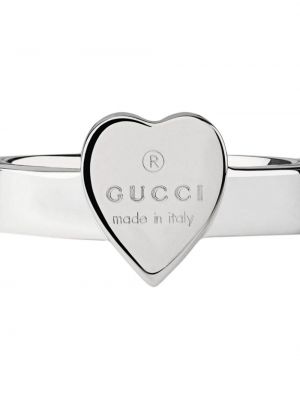 Žiedas su širdelėmis Gucci sidabrinė