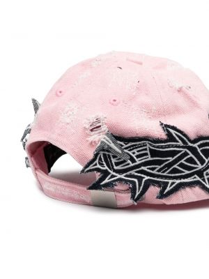 Distressed cap Who Decides War pink