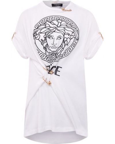 Хлопковая футболка Versace, белая