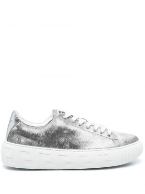 Csipkés fűzős sneakers Versace ezüstszínű