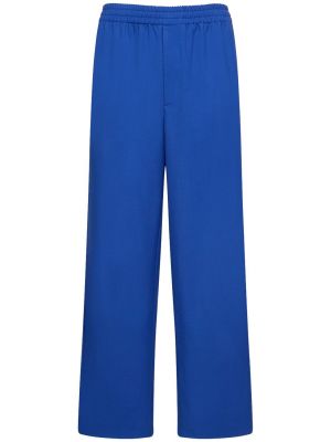 Pantaloni din piele de lână Gucci albastru