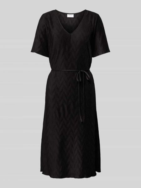 Sukienka midi z dekoltem w serek Vila czarna