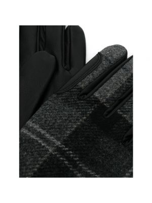 Rękawiczki skórzane wełniane Barbour czarne