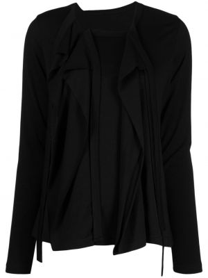Bluzka wełniana drapowana Yohji Yamamoto czarna