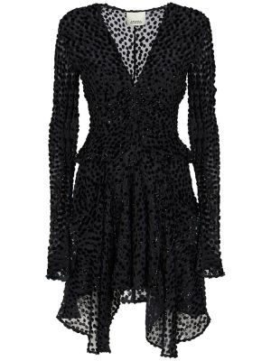 Viskózové hodvábne mini šaty Isabel Marant čierna