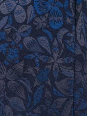 Cravate en soie à fleurs Paul Smith bleu