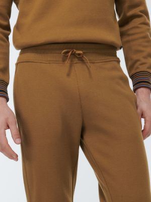 Pantalones de seda de algodón Loro Piana beige