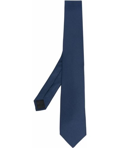 Копринена вратовръзка бродирана Lanvin синьо