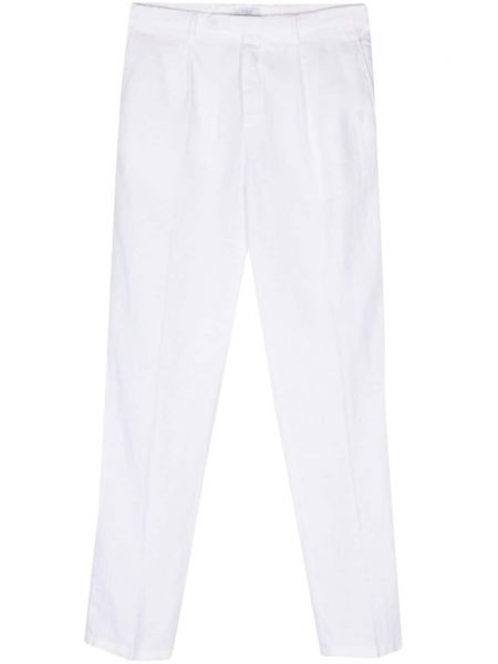 Lněné kalhoty Boglioli bílé