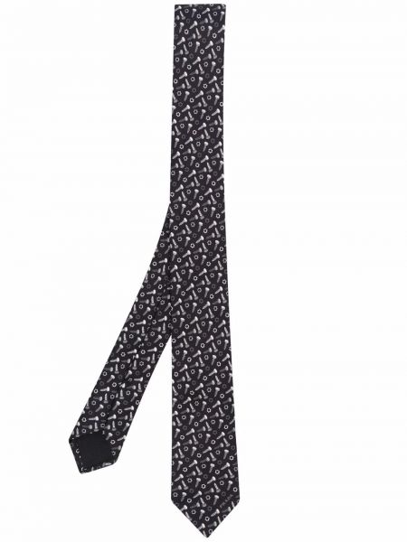 Corbata con estampado Prada negro