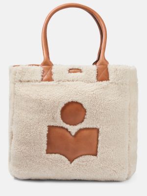 Kožená nákupná taška Isabel Marant biela