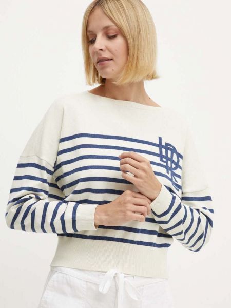 Pamučni pulover Lauren Ralph Lauren bež