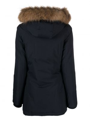 Péřová bunda s kožíškem s kapucí Canadian Club modrá