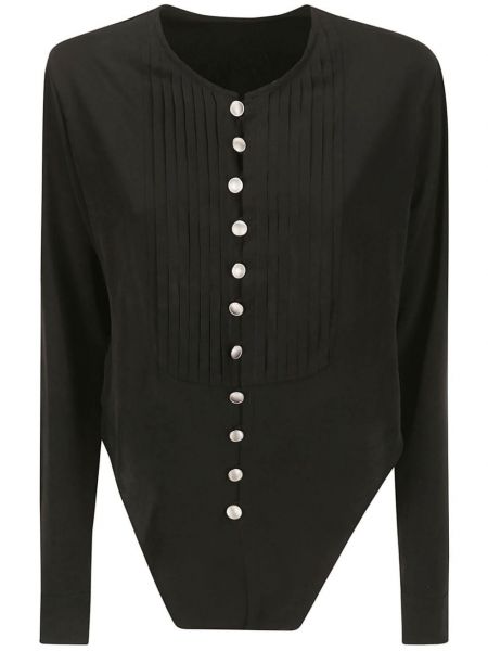 Plisirana asimetrična bluza Yohji Yamamoto crna