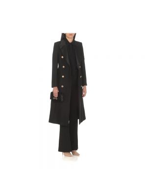 Płaszcz w grochy z długim rękawem Elisabetta Franchi czarny