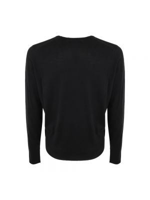 Sweter z długim rękawem z okrągłym dekoltem John Smedley czarny