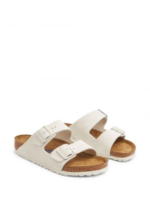 Semišové sandály Birkenstock bílé