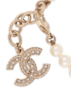Náramek s perlami Chanel Pre-owned zlatý