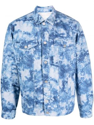 Kamuflažna denim jakna s potiskom Marant modra