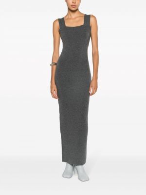 Dzianinowa sukienka długa bez rękawów z kaszmiru Extreme Cashmere szara