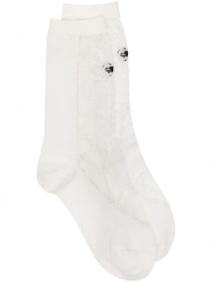 Плетени памучни чорапи E.m. бяло