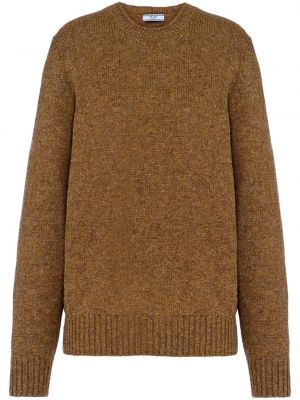 Dzianinowy sweter Prada brązowy