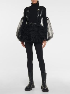 Tylové mini sukně s volány Noir Kei Ninomiya černé