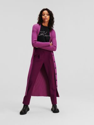 Pletené pletené šaty Karl Lagerfeld fialová