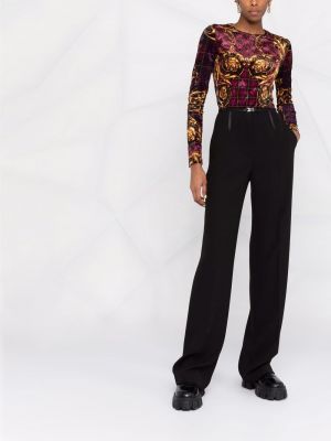 Body a cuadros con estampado Versace Jeans Couture violeta