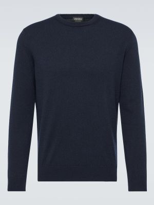 Sweter z kaszmiru Zegna niebieski