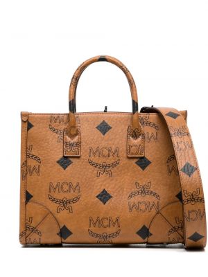 Shopper handtasche mit print Mcm braun