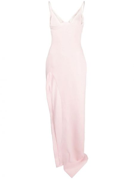 Вечерна рокля с v-образно деколте David Koma розово