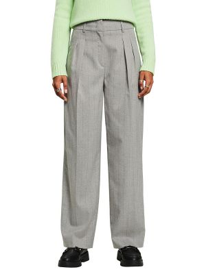 Pantalones rectos a rayas Esprit Collection gris