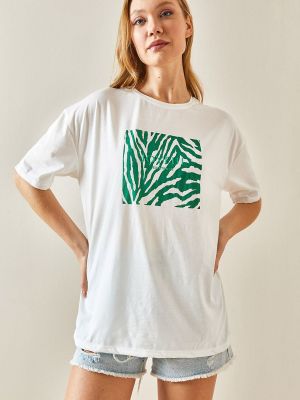 Oversized tričko s potiskem Xhan zelené