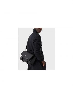 Kožená kabelka Giorgio Armani černá