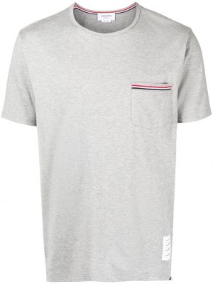Bavlněné tričko s kapsami Thom Browne šedé