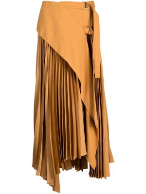 Drapovaný midi sukňa Acler hnedá