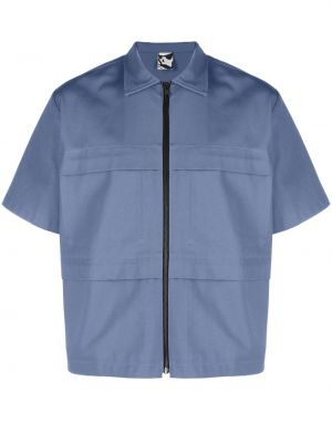 Памучна риза с цип Gr10k синьо