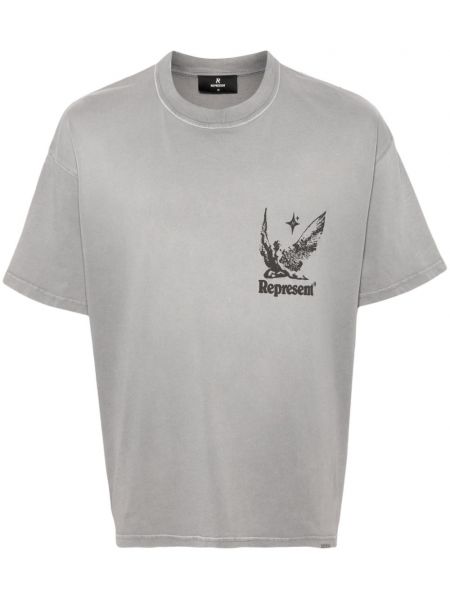 T-shirt aus baumwoll Represent grau