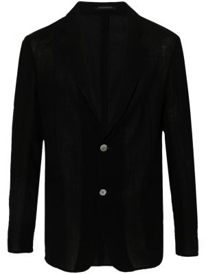 Blazer en laine en tricot Emporio Armani noir
