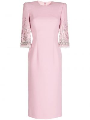 Μίντι φόρεμα Jenny Packham ροζ