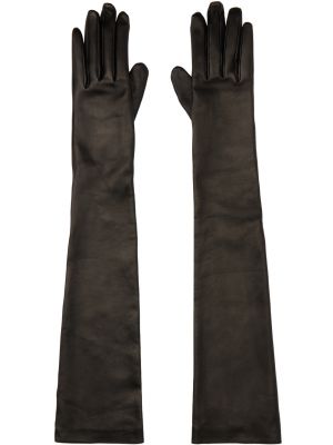 Черные перчатки с принтом Ann Demeulemeester